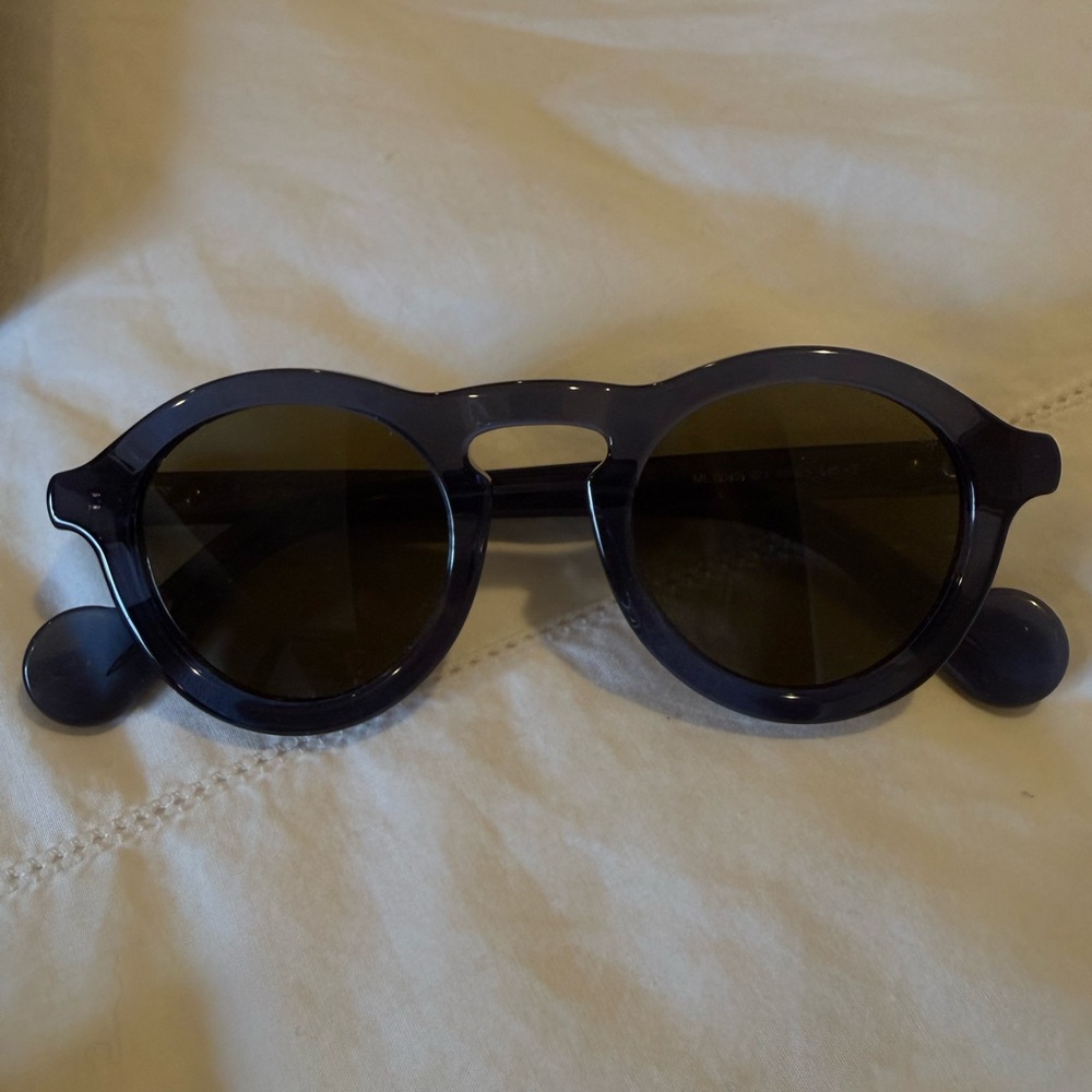 Moncler Round Sunglasses - Black Frame, Dark Lenses